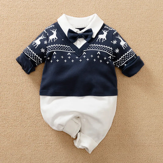 100% Cotton Christmas Elk Romper - Newborn (Unisex)