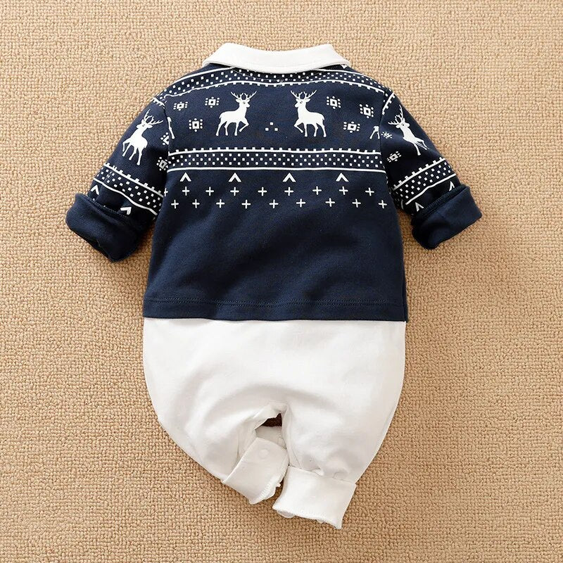 100% Cotton Christmas Elk Romper - Newborn (Unisex)