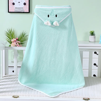 Organic Cotton Hooded Baby Towel Newborn Kids Bathrobe Super Soft Bath Towel Cartoon Ears Sleeping Swaddle Wrap For Boys Girls