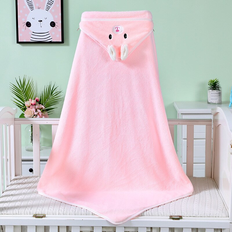 Newborn Organic Cotton Hooded Baby Towel Soft Warm Bathrobes Infant Sleeping Bag Swaddle Wrap Blankets With Hood Toddler 80*80CM